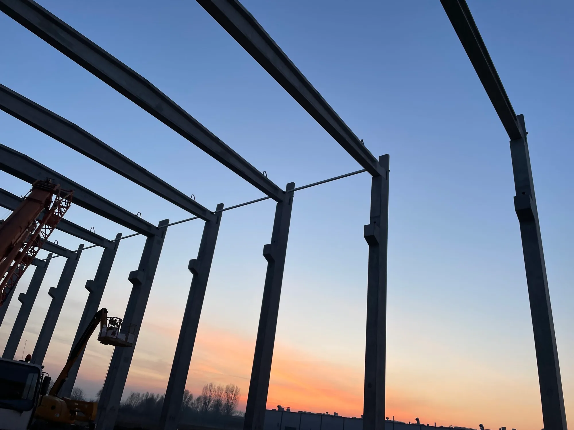 Beams and columns precast reinforced concrete