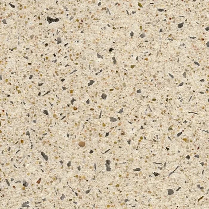 Prøve af arkitektbeton i beige nuance, syreætset overflade