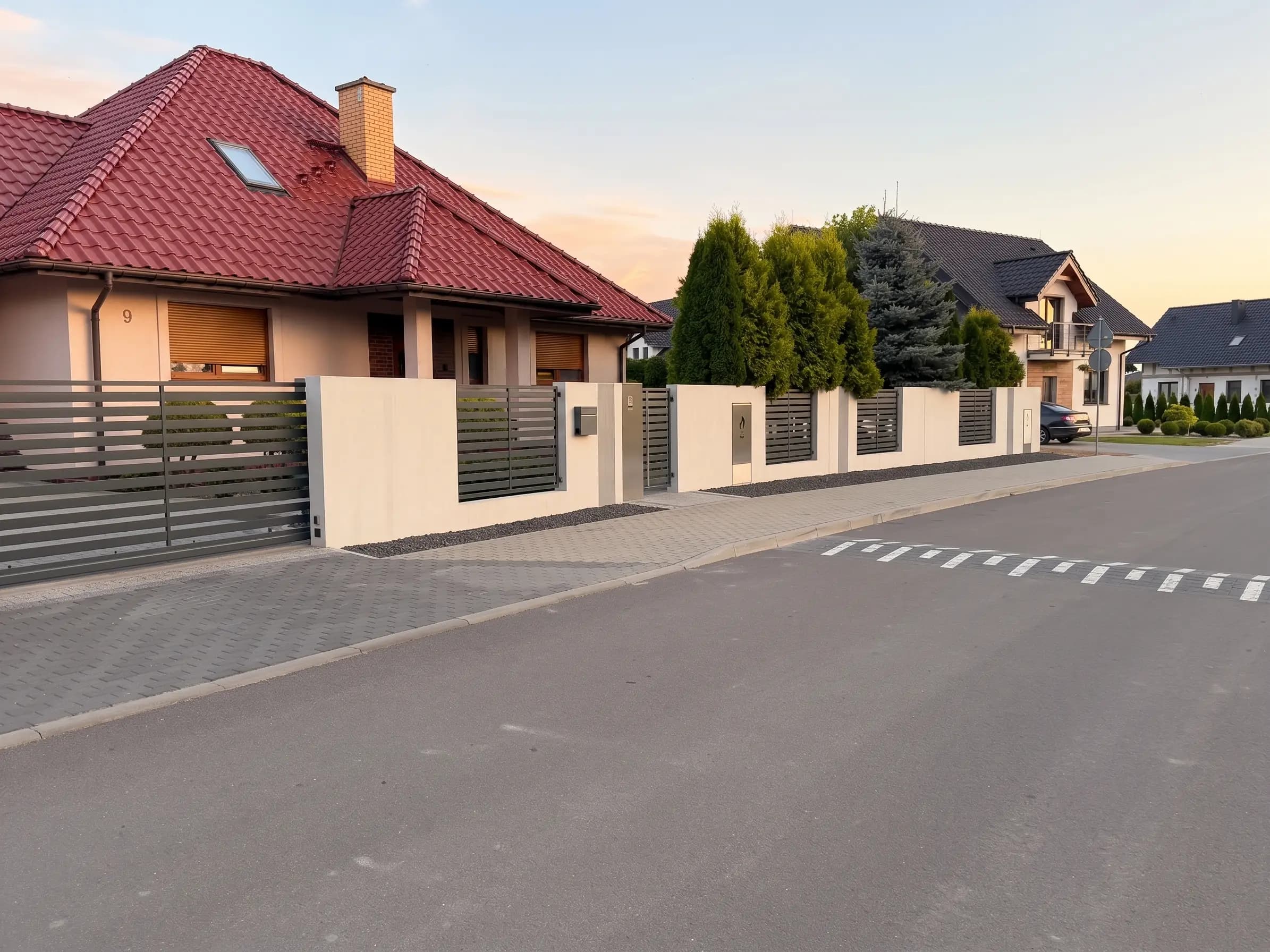 Concrete fences in architectural concrete