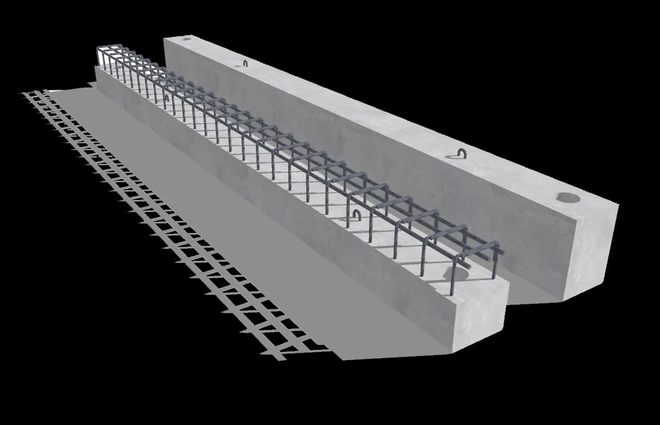 Visualisation of a Formee precast reinforced concrete beam