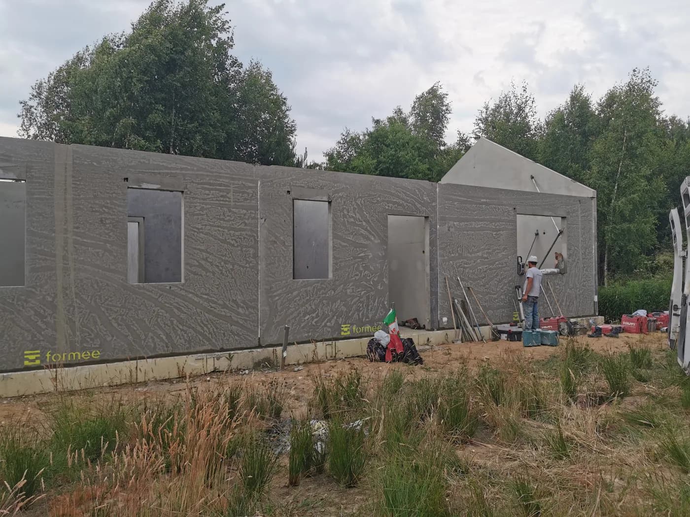 Einfamilienhaus in Stare Krasnodęby — Fertigteilwände